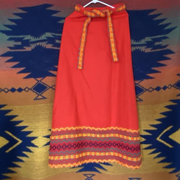 Vintage 70’s Arola Finnish Handmade Wool Maxi Skirt & Vest Set. Size Small. Rare - Picture 4 of 16